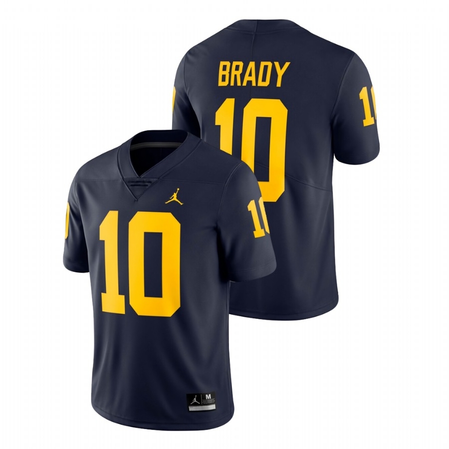 Michigan Wolverines Men's NCAA Tom Brady #10 Navy Limited Alumni College Football Jersey JPP8749HY